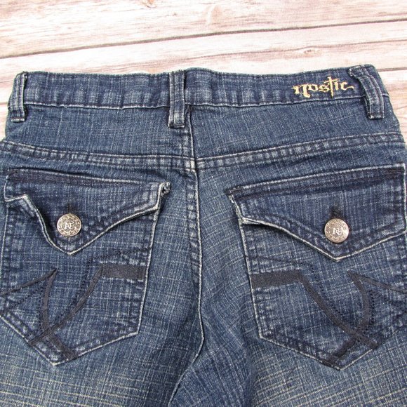 Nostic Denim Capris Size 10 Lightly Distressed Cropped Jeans Button Flap Pockets - Picture 6 of 7